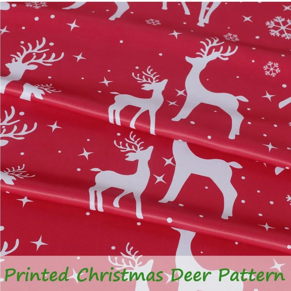 Deer Printed Christmas Curtains  52”Wx84”L Set of 2 panels